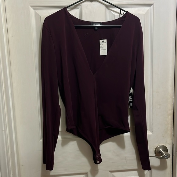 Express Maroon L Bodysuit - Picture 1 of 3
